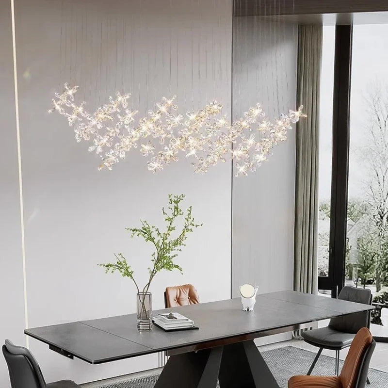 Afralia™ Crystal LED Chandelier: Modern Luxury Flower Shaped Decorative Lighting