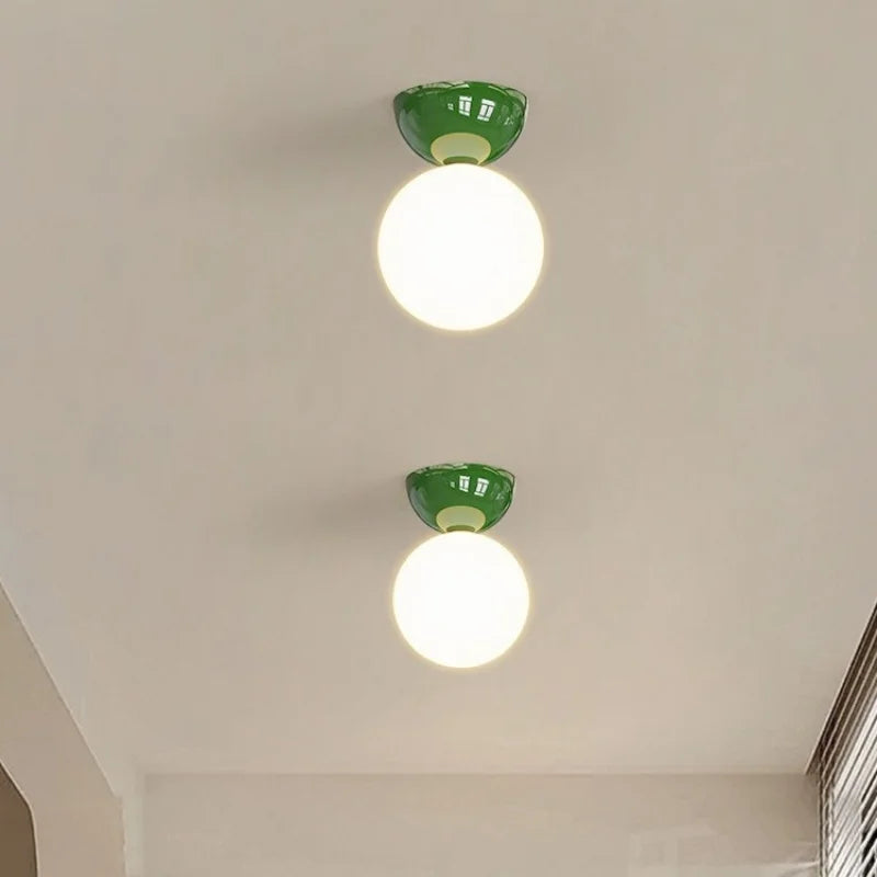 Afralia™ Iron Glass LED Ceiling Lights Modern Home Decor Lighting G9 Lamparas