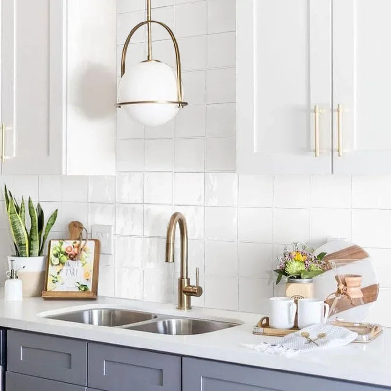 Afralia™ Glass Globe Pendant Light for Kitchen Dining Room - Nordic Design