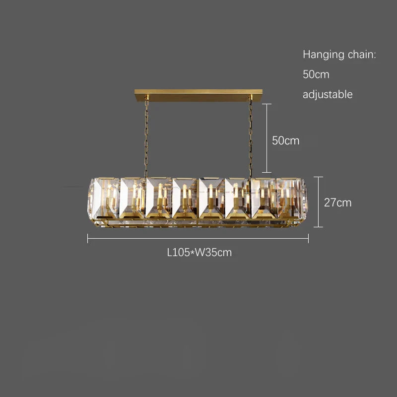 Afralia™ LED Crystal Chandelier Lustre Hanging Lamps for Dinning Room