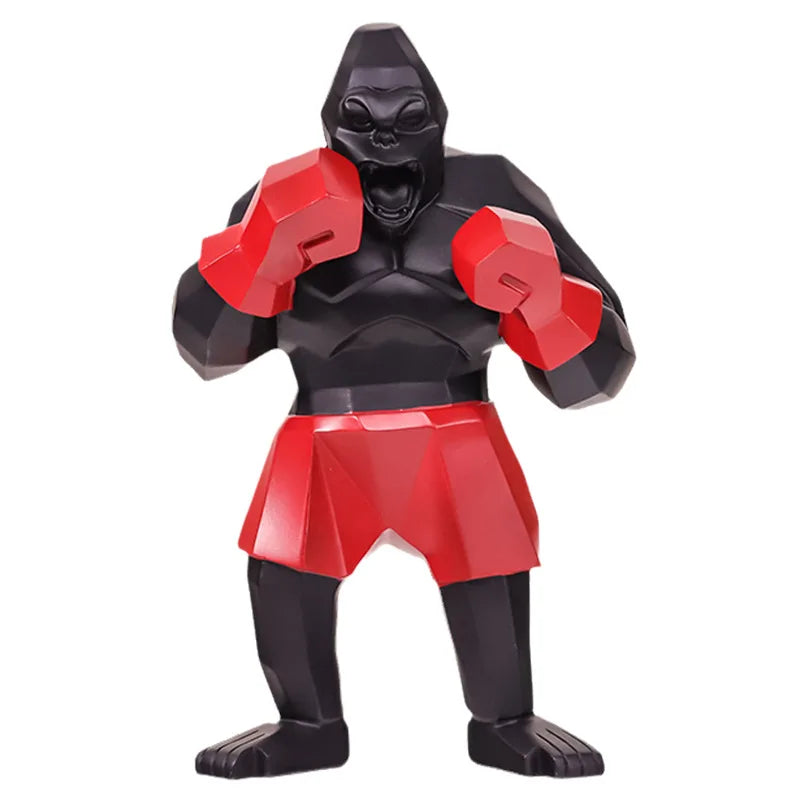 Afralia™ King Kong Gorilla Sculpture: Nordic Boxer Character Figurine for Desk Decor Craft Gift