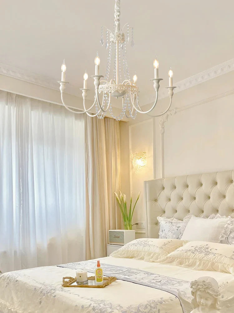 Afralia™ French Light Luxury Living Room Chandelier American Atmosphere Candle Lamp