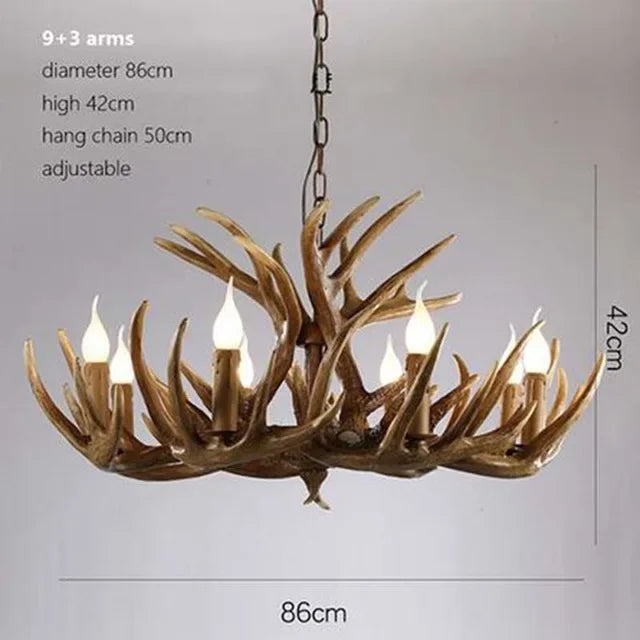 Afralia™ Antler Chandelier Ceiling Lamp Mid Century Modern Lighting