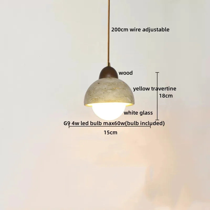 Afralia™ Travertine LED Pendant Lamp for Bar Bedroom Living Room Décor