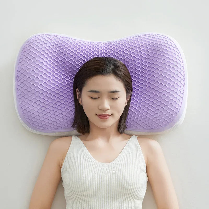 Afralia™ Summer Honeycomb Cooling Pillow with Soft Warm Side & Ice Silk Pillowcase