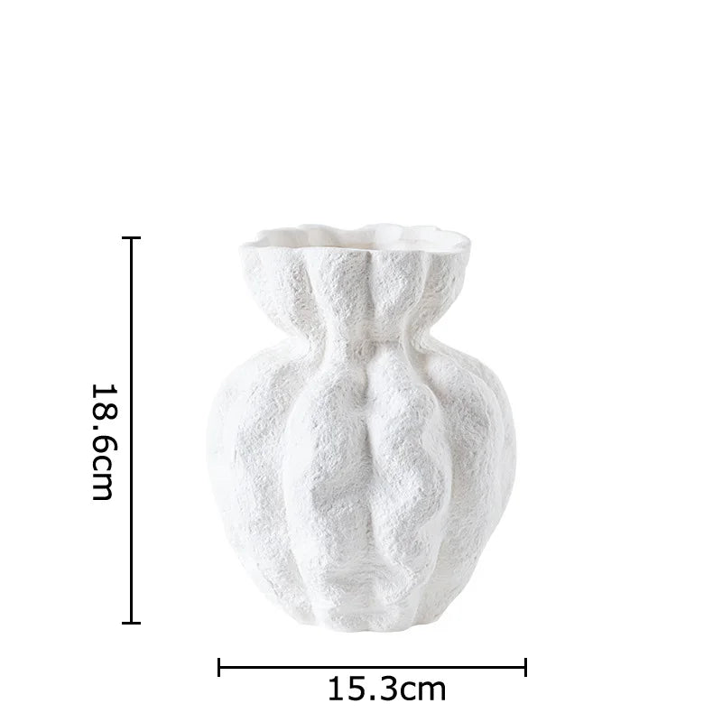 Afralia™ Flower Bud Ceramic Vase | Artificial Floral Arrangement Desk Decoration