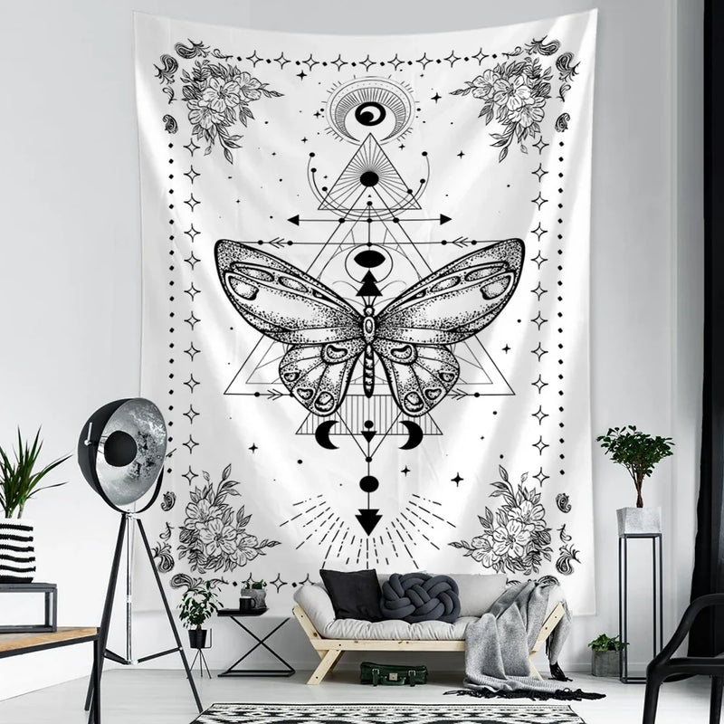 Afralia™ Geometric Butterfly Tapestry Wall Hanging for Bohemian Home Decor