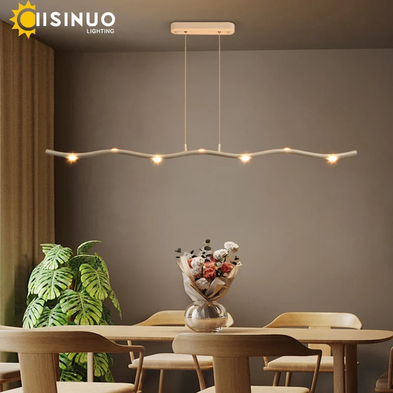 Afralia™ LED Wave Pendant Light for Office Dining Living Room Decor