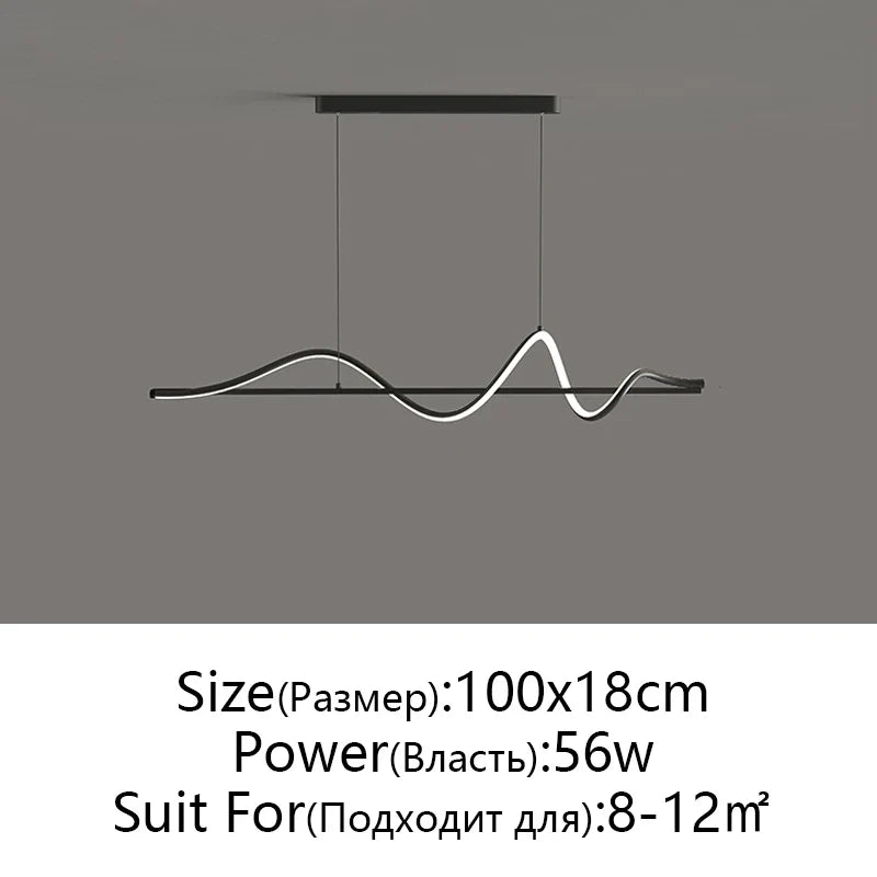 Afralia™ LED Pendant Light - Modern White/Black Long Line for Home, Restaurant, Office