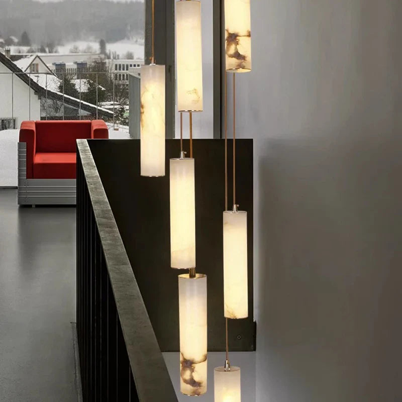 Afralia™ Stylish LED Pendant Chandeliers for Living Room Staircase Indoor Lighting