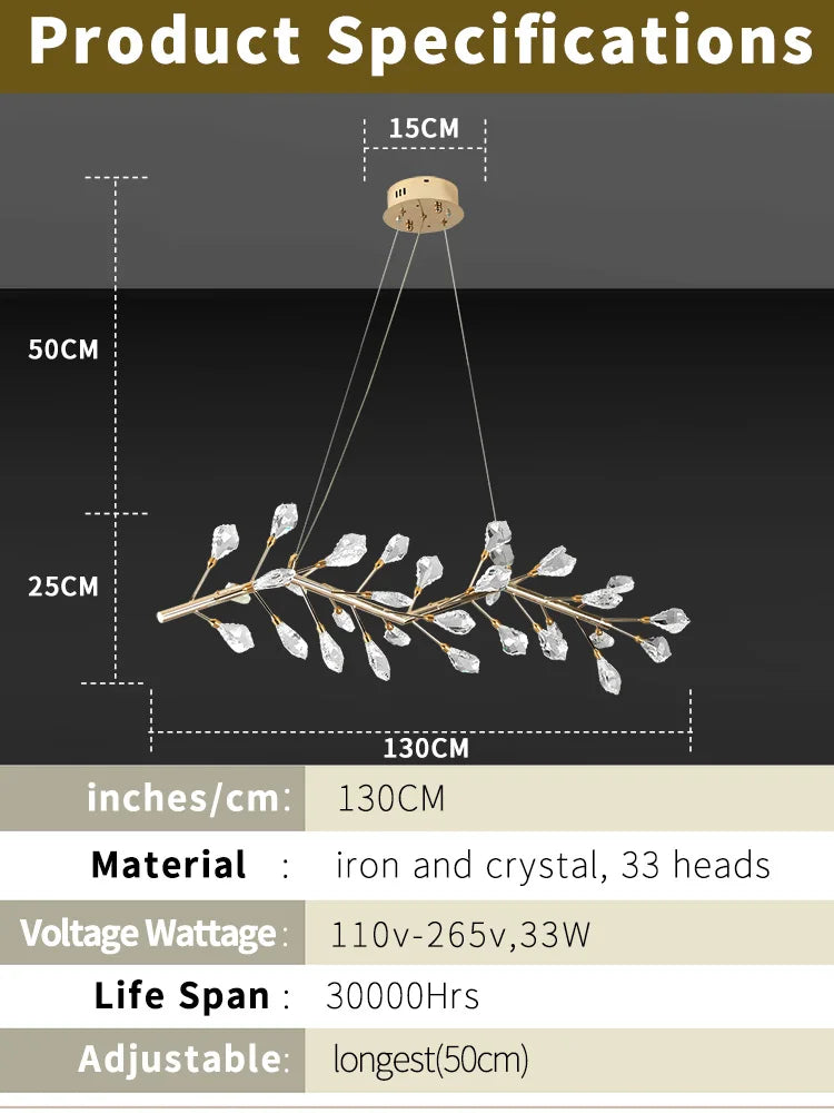 Afralia™ LED Crystal Pendant Ceiling Lamps for Dining Living Room Bedroom Bar Indoor Decor