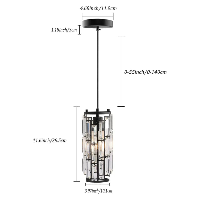 Afralia™ Mini Crystal Chandelier Black Chrome 3-Light for Dining Room Bedroom