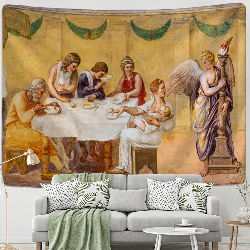 Afralia™ Vintage Angel Tapestry Wall Hanging for Christian Boho Home Decor