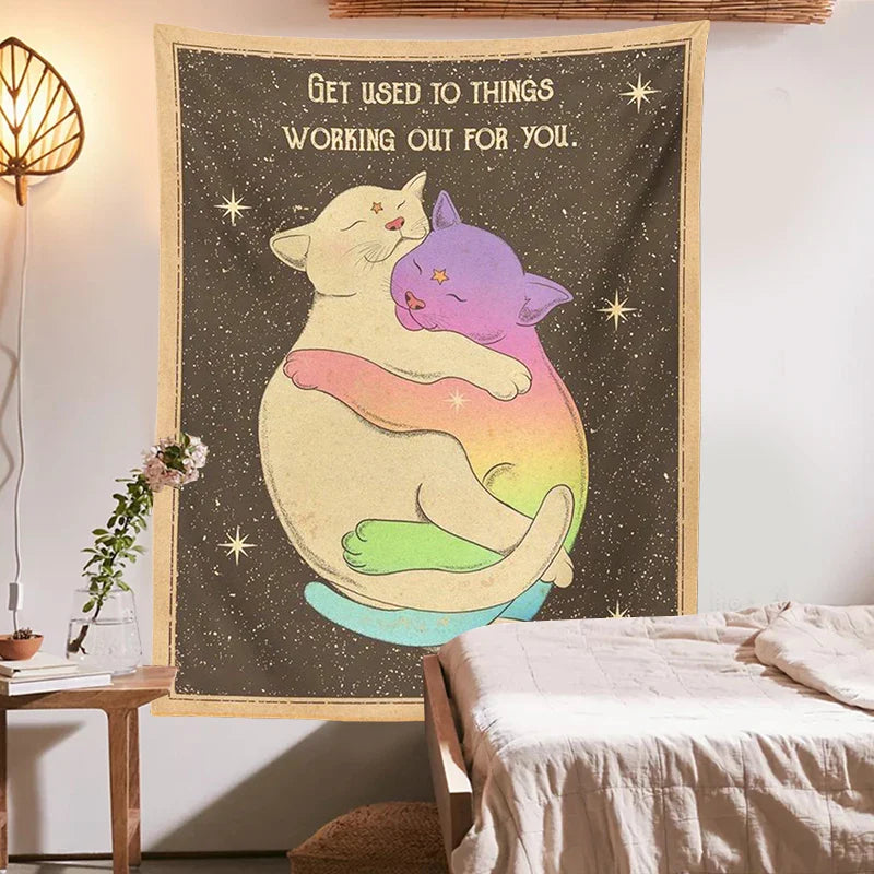 Afralia™ Cat Tapestry Tarot Wall Hanging for Living Room Bedroom Kids Room Decor