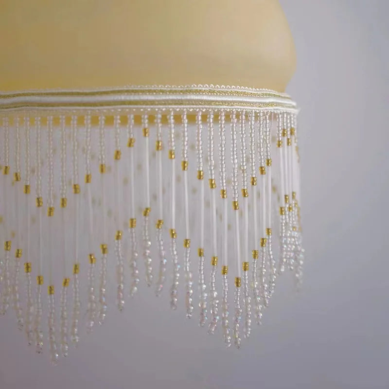 Afralia™ Vintage Brass Glass Chandelier with Tassel for Restaurant Bar and Home Decor
