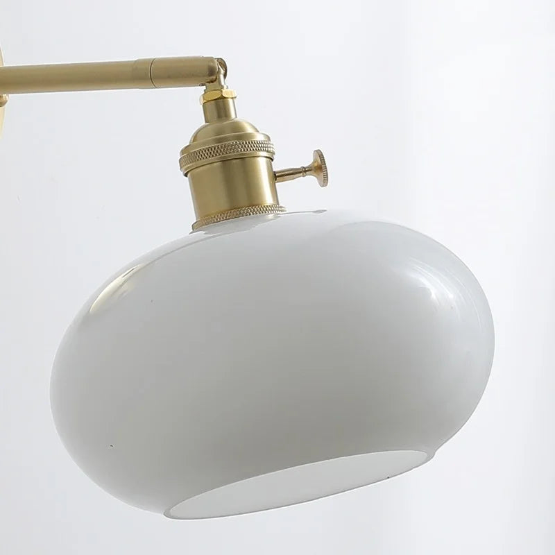 Afralia™ Copper Glass LED Wall Lamps Pull Chain Switch Modern Stair Light Fixtures