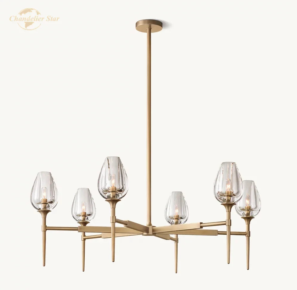 Afralia™ Crystal Tulip Chandelier Pendant Light Living Room Dining Bedroom Luxury Glass Lighting