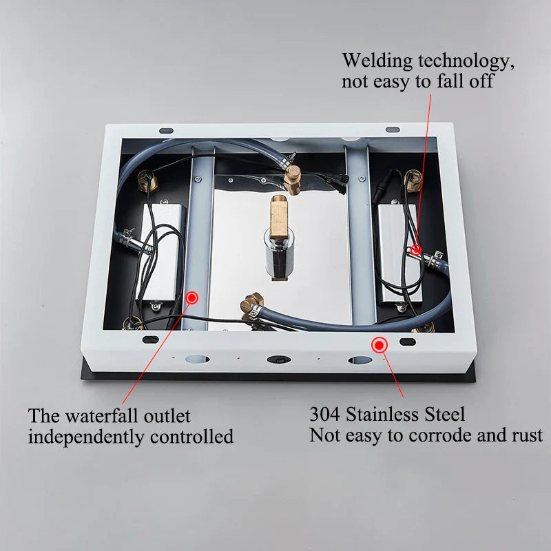 Afralia™ LED Shower Faucet Ceiling Mount Rainfall Waterfall Head Shower Set