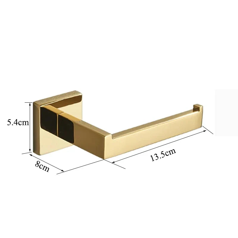 Afralia™ Gold Square Paper Holder Bathroom Accessory