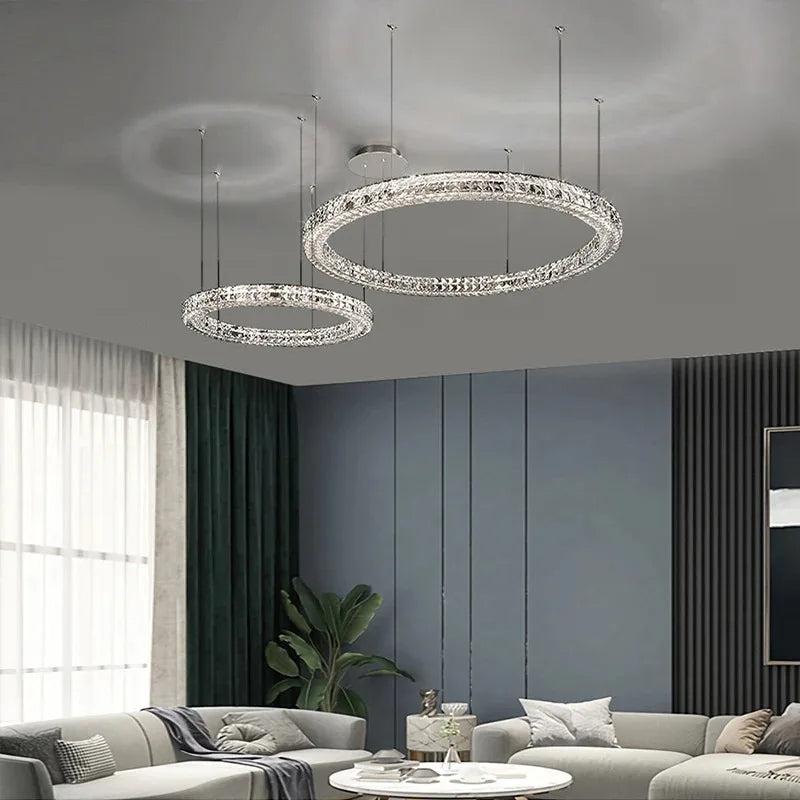 Afralia™ Crystal LED Chandelier - Modern Luxe Living Room Lighting