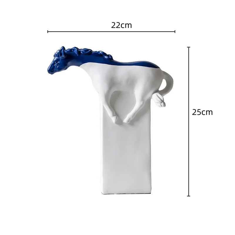 Afralia Horse Statue Resin Abstract Ornament Half-length Animal Sculpture Home Decor Figurine