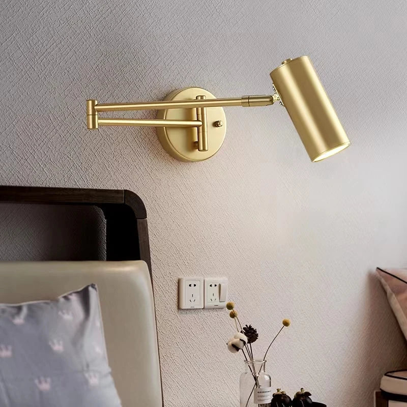 Afralia™ Swing Arm LED Wall Lamp Adjustable Indoor Sconce Bedside Lighting