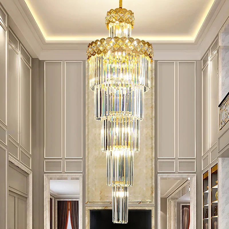 Afralia™ Light Luxury Crystal Chandelier for Elegant Villa Living Room & Hotel Lobby