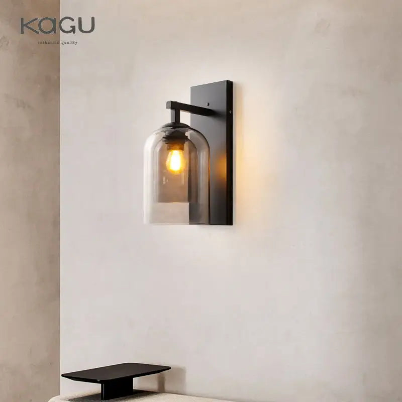 Afralia™ Nordic Double Glass Wall Lamp: Modern LED E27 Bedside Reading Wall Lamp