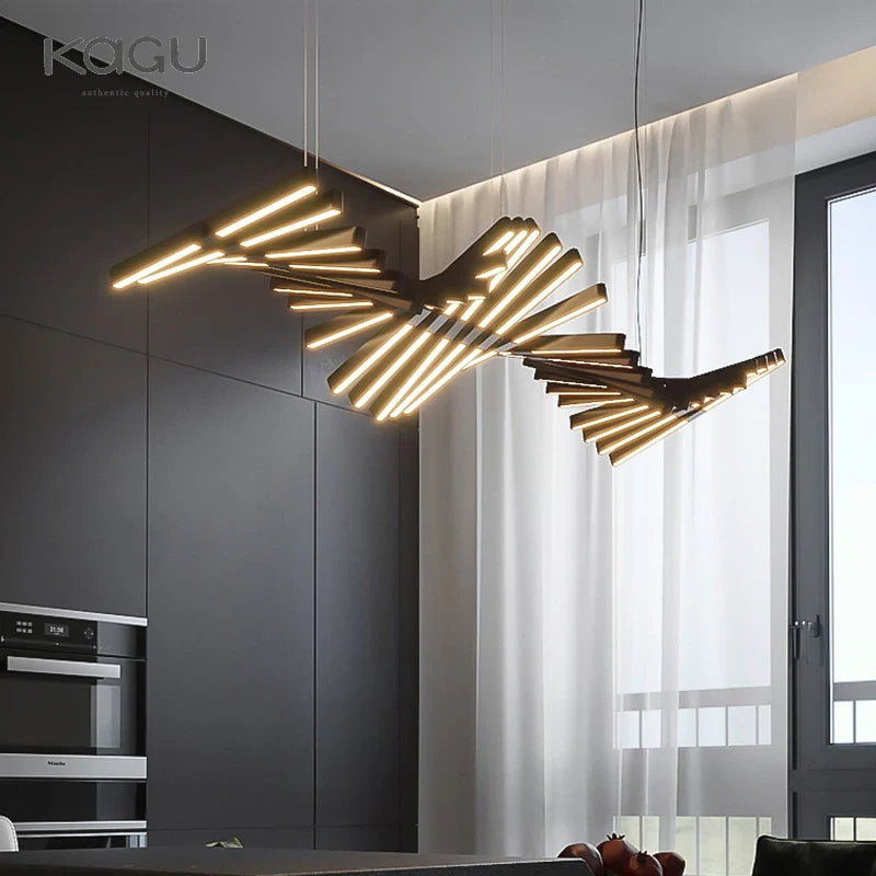 Afralia™ LED Fishbone Pendant Chandelier for Modern Nordic Decor