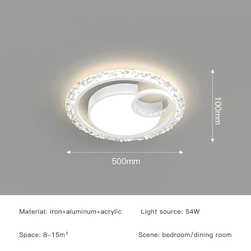 Afralia™ Golden Crystal LED Ceiling Lamps for Bedroom Kitchen Bathroom - Luxury Chandeliers
