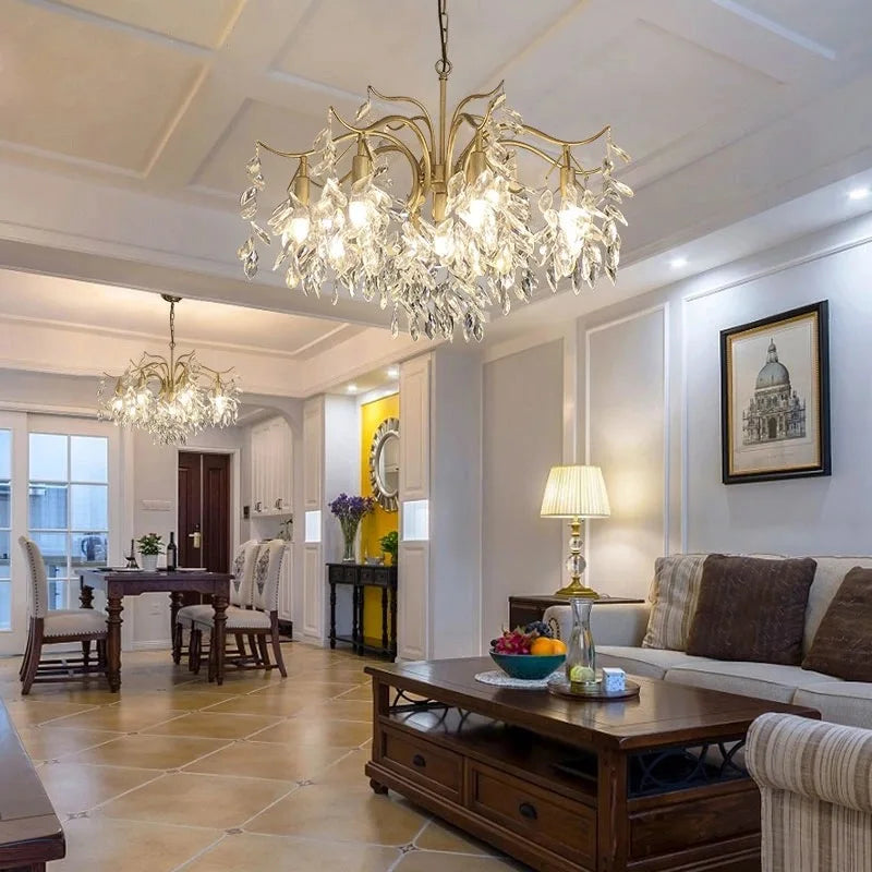 Afralia™ Crystal Branch Chandelier: Modern Minimalist Luxury Lighting for Living Room and Bedroom