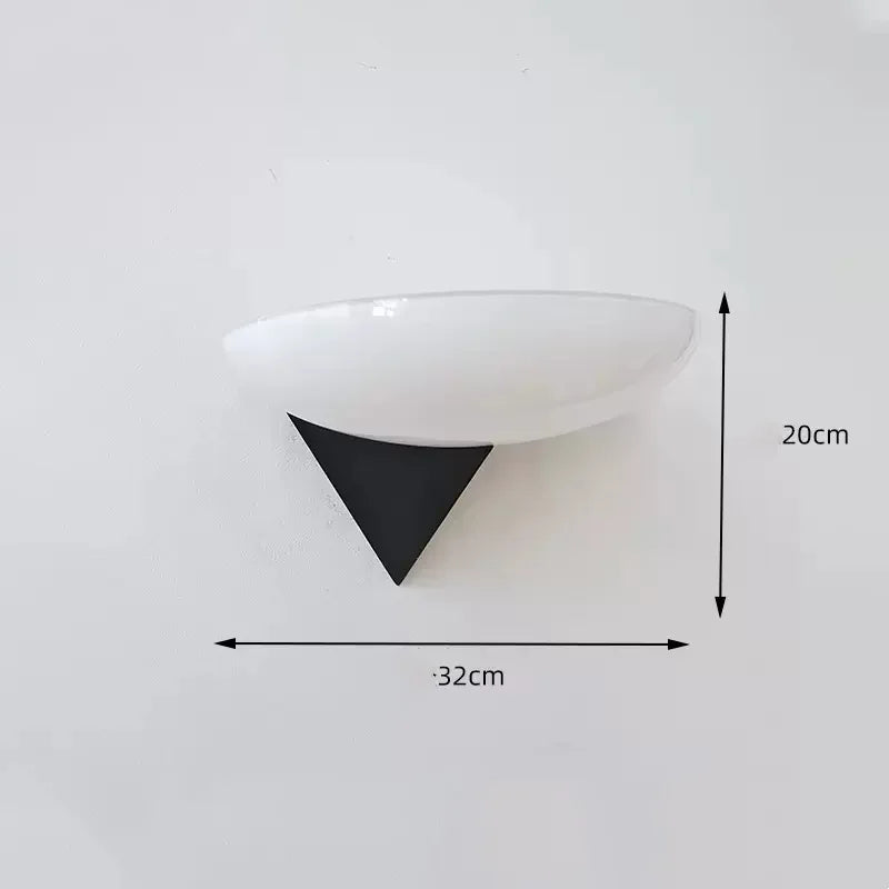 Afralia™ Modern Decor Glass Wall Lamp: Bauhaus Style Orange & White Lampshade