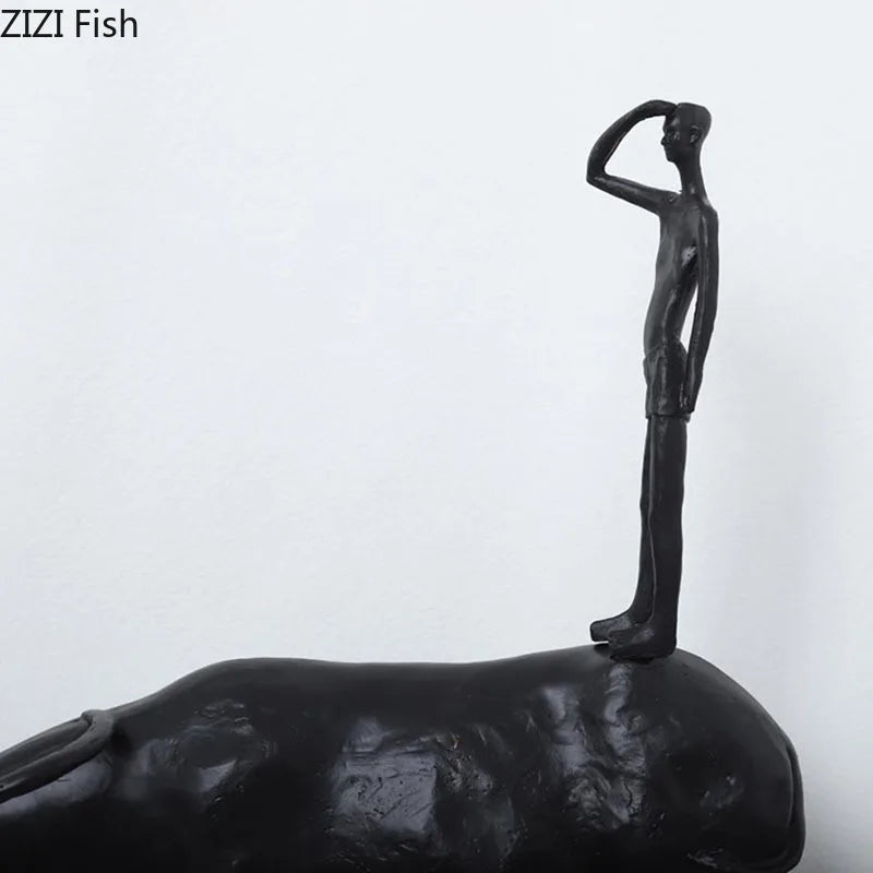 Afralia™ Cowherd Shepherd Boy Resin Figure Sculpture for Modern Home Decor