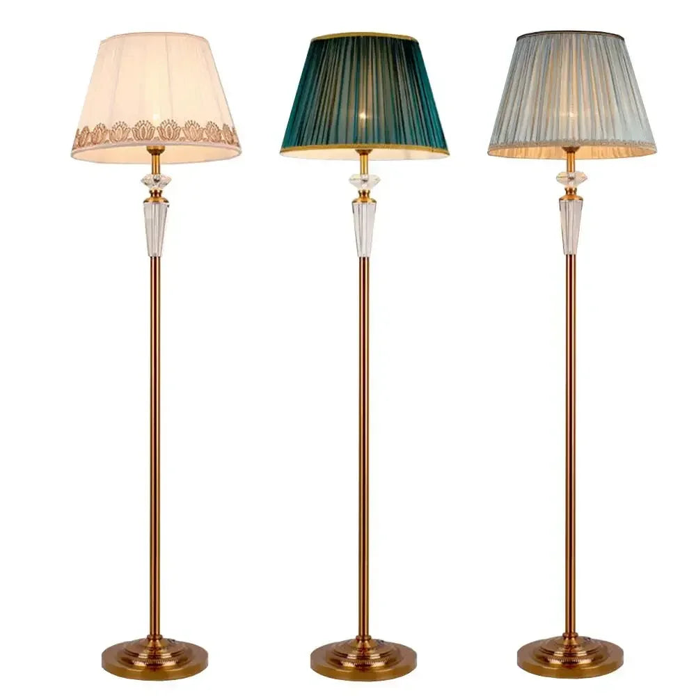 Afralia™ Crystal Floor Lamp - European Retro Living Room & Bedroom Stand Light