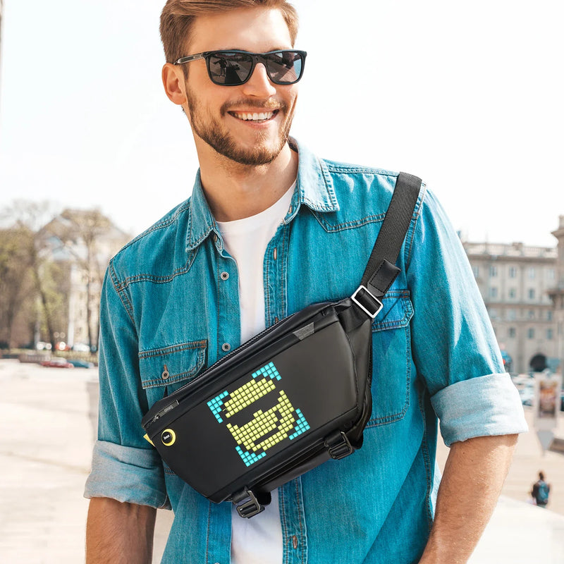 Afralia™ Pixel Art Speaker Bag - Waterproof & Fashionable Sling for Outdoor Activities