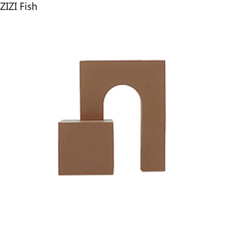 Afralia™ Geometric Metal Sculpture Desk Decoration Arch Modern Crafts Room Decor