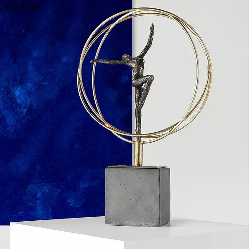 Afralia™ Gymnast Figures Statue Resin Sculpture Room Decor Abstract Athlete Aesthetics