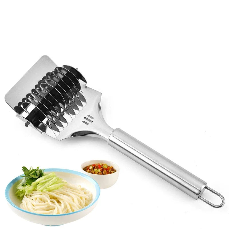 Afralia™ Stainless Steel Noodle Cutter Spaghetti Maker Rolling Kitchen Tool