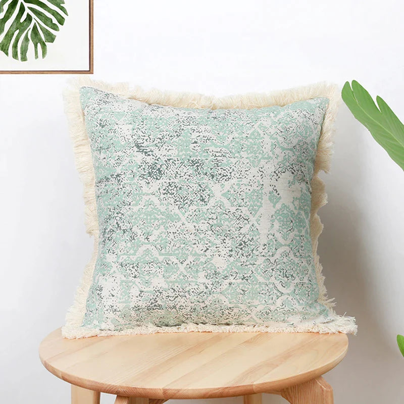 Afralia™ Cotton Crochet Tassel Cushion Cover for Sofa Lumbar Backrest Home Decor