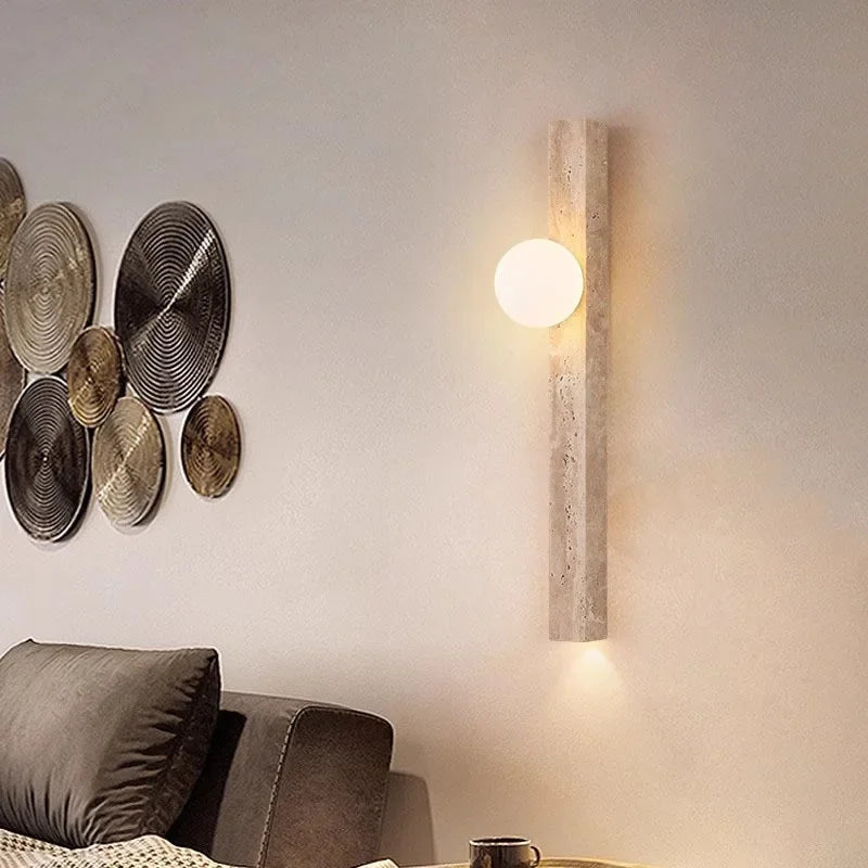 Afralia™ Travertine Wall Lamp Sconce Light for Home Decor & Ambiance