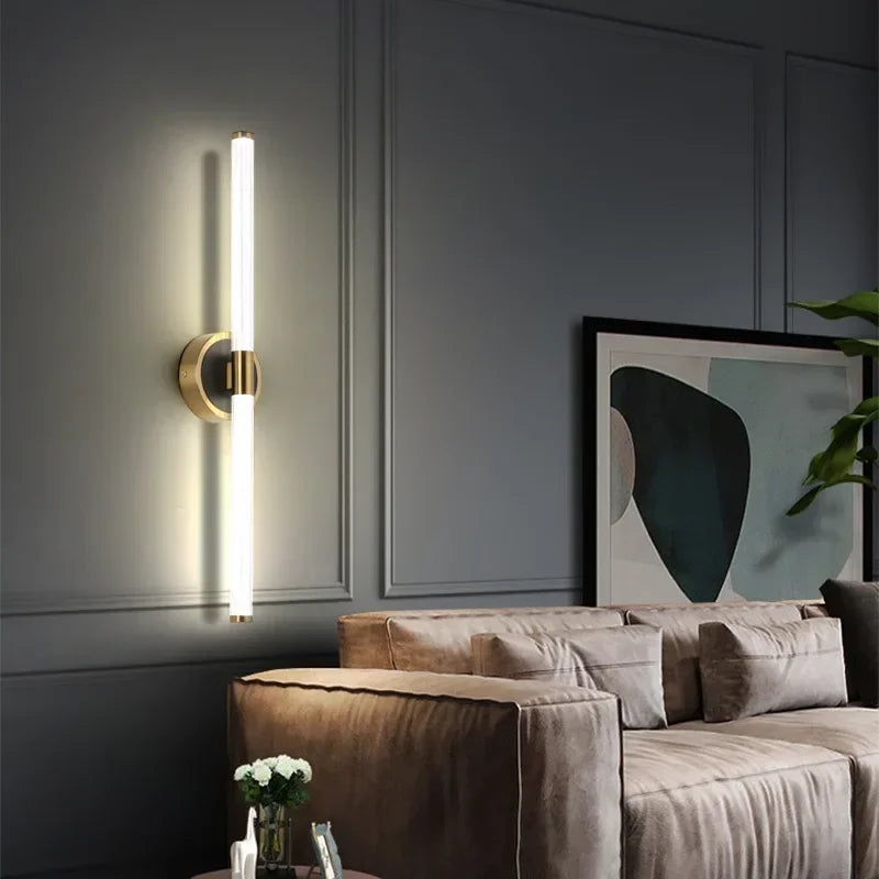 Afralia™ Modern LED Gold Wall Lamp for Bathroom Decor