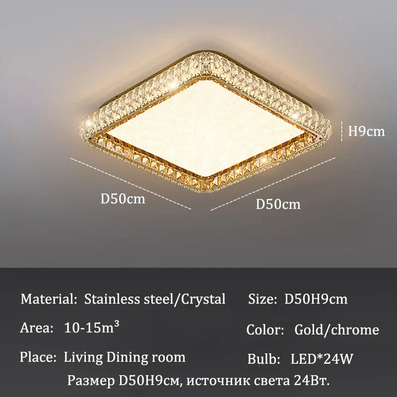 Afralia™ Crystal LED Ceiling Light Fixture Chandelier for Bedroom and Living Room