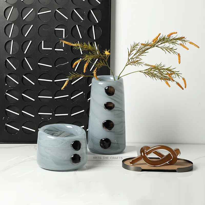 Afralia™ Pebble Relief Glass Vase: Creative Flower Arrangement Home Decor Accessory