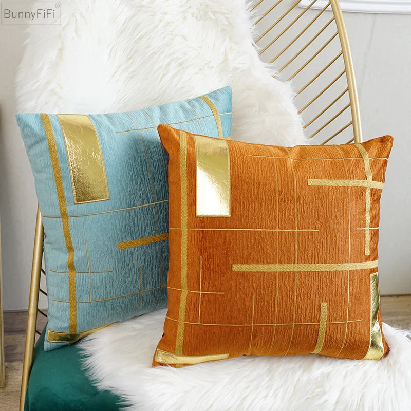 Afralia™ Embroidery Geometric Pillow Cover 45x45cm/30x50cm Home Decor for Couch, Sofa, Chair