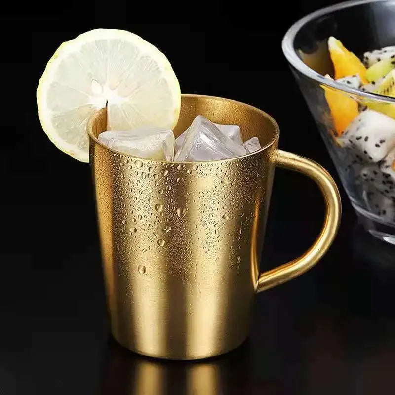 Afralia™ Double-Layer Stainless Steel Thermal Mug with Handle for Coffee and Beer