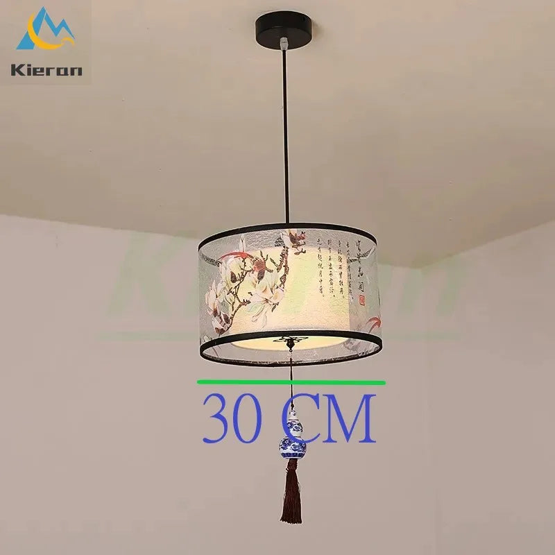 Afralia™ Modern Minimalist Fabric LED Chandelier Room Decoration Chinese Style Pendant Lamp