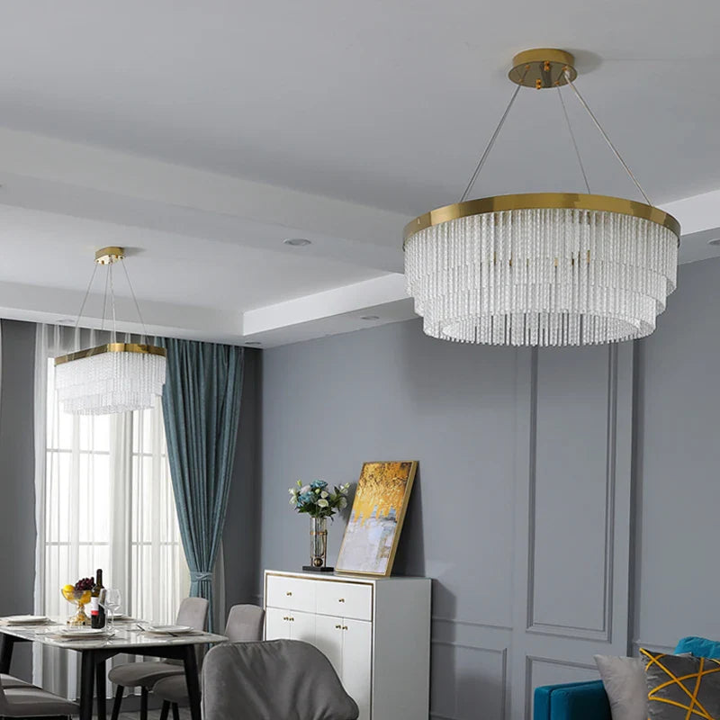 Afralia™ Crystal Ceiling Chandelier: Modern LED Luxury Pendant Light for Home Decor