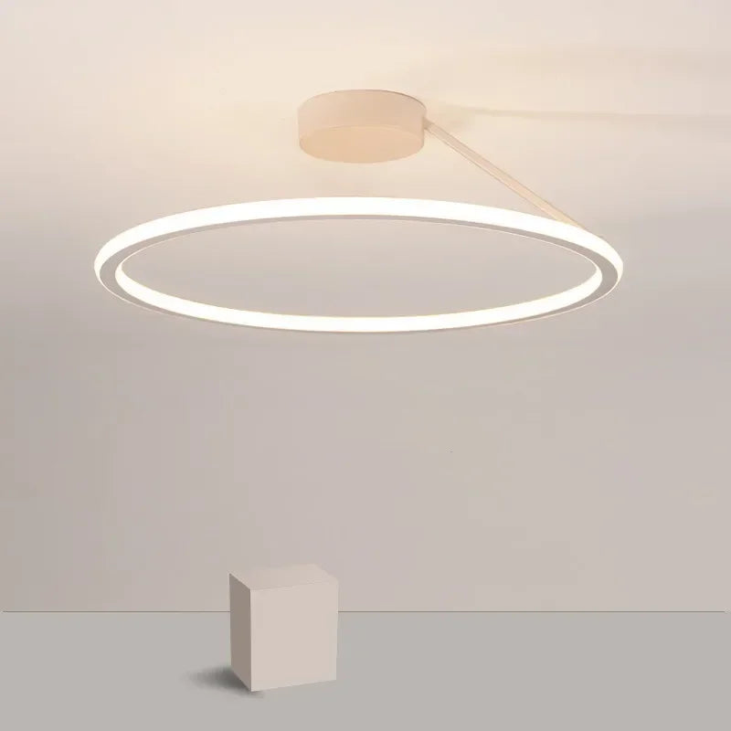Afralia™ Modern Circle LED Chandelier for Living Room Dining Bedroom Kitchen Pendant Light Fixture