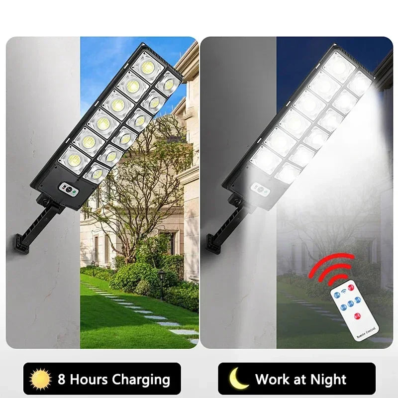 Afralia™ Solar Motion Sensor Street Lights with Remote Control and 3 Light Modes