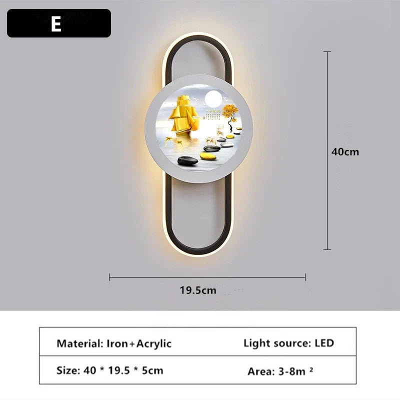 Afralia™ Wall Lamp for Bedroom Living Room Stairs, Creative Background Painting Decoration